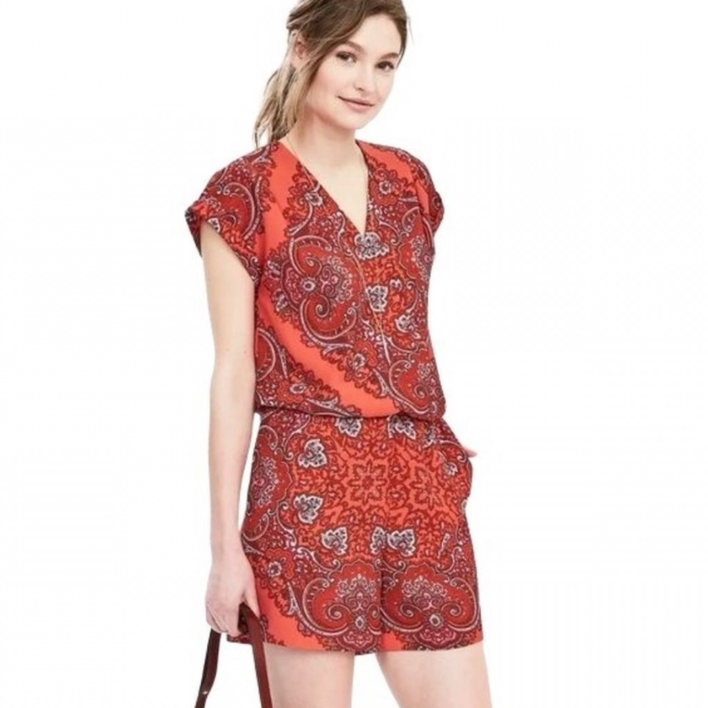 Banana Republic Romper Shorts Paisley Size 2